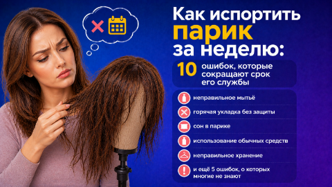 Ошибки ухода за париком — как неправильное мытье, укладка и хранение сокращают срок службы парика