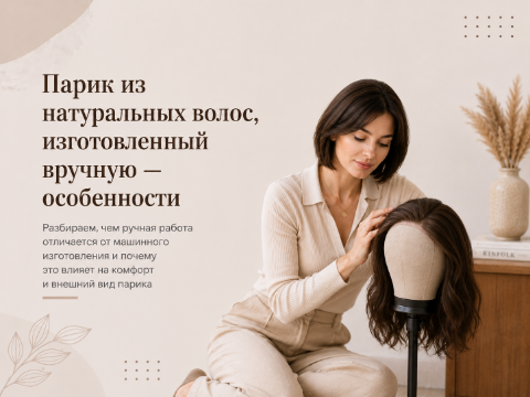 Парик из натуральных волос ручной работы