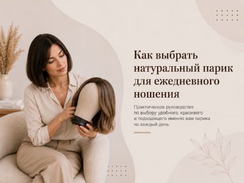 Женщина в натуральном парике для ежедневного ношения